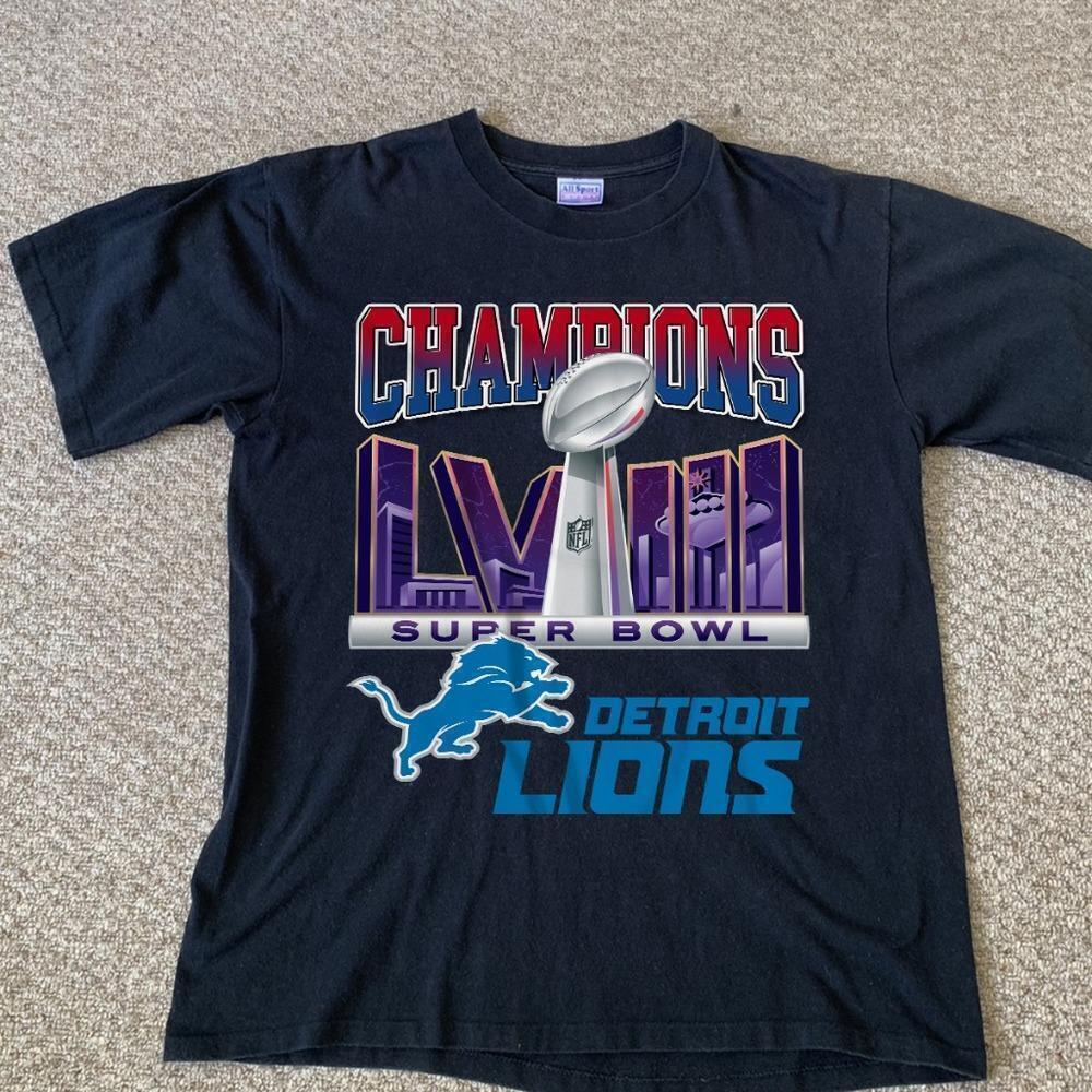 Detroit Lions Champions T-Shirt, Unisex Black T-Shirt
